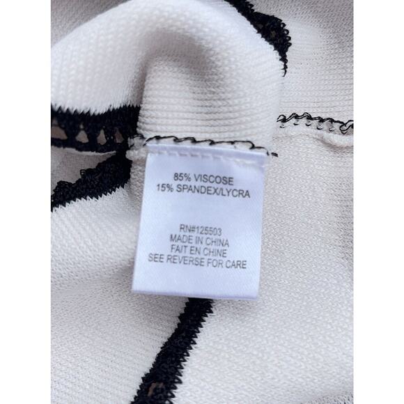 Ronny Kobo White Black Off Shoulder Stretchy Knit Top - Size XS - Picture 10 of 12